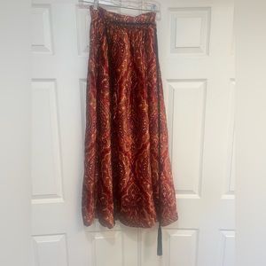 Vintage Lanvin Wool Full maxi floral multicolored‎ red  Skirt . Size maybe 6/8